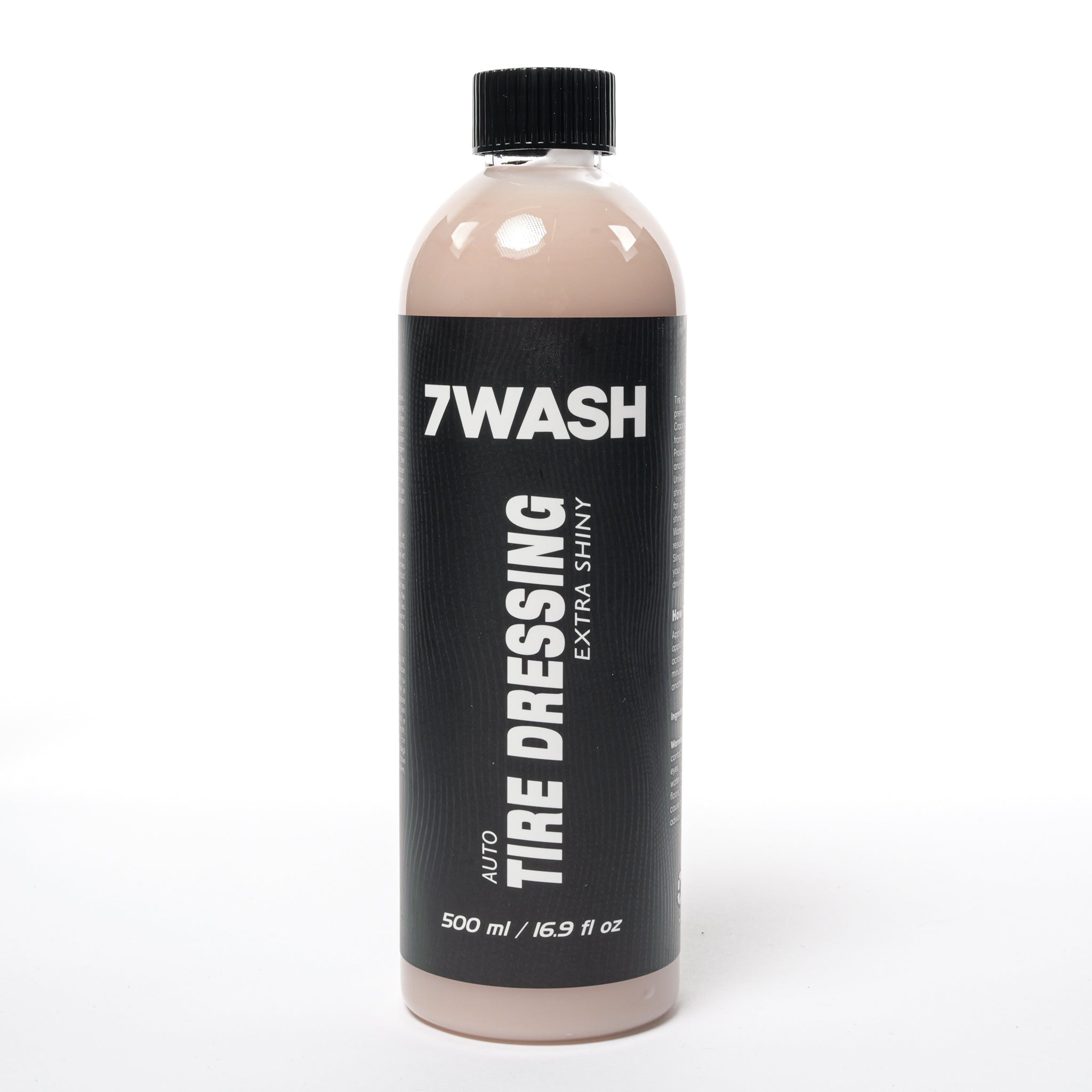 7WASH Tire Dressing Extra Shiny 500 ml Reifenglanz Flasche Vorderansicht