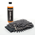 7WASH Shampoo Plus Set mit 500 ml Autoshampoo und grauem Mikrofaser Waschhandschuh für schonende Autowäsche, gründliche Lackreinigung und professionelles Car Detailing