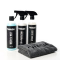 7WASH Pflege Set mit Wash & Wax, 3D Protector, Hydro Slick und grauem Mikrofasertuch 40x40 cm