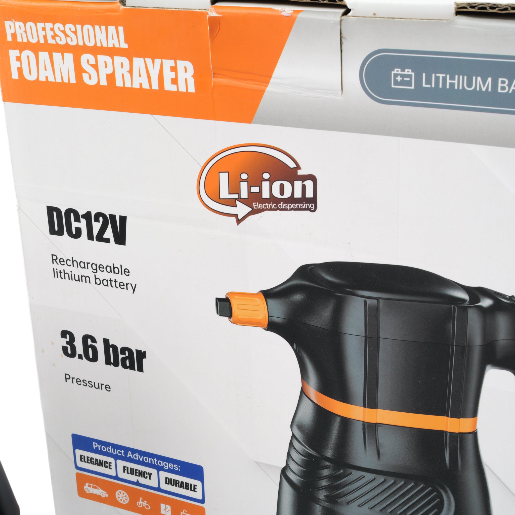 7WASH elektrischer Akku Foamsprüher 12V mit Lithium-Akku und 3,6 bar Druck für Autowäsche und Fahrzeugpflege