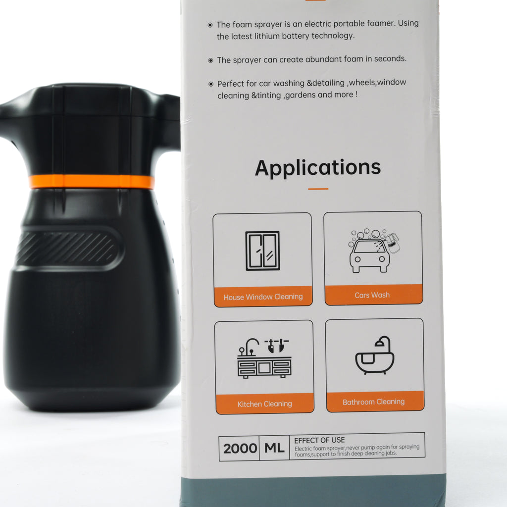 7WASH elektrischer Akku Foamsprüher 12V mit Lithium-Akku und 3,6 bar Druck für Autowäsche und Fahrzeugpflege