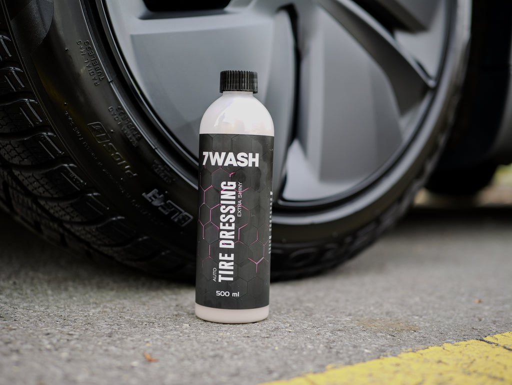 7WASH Tire Dressing Extra Shiny 500 ml Reifenglanz Flasche Vorderansicht